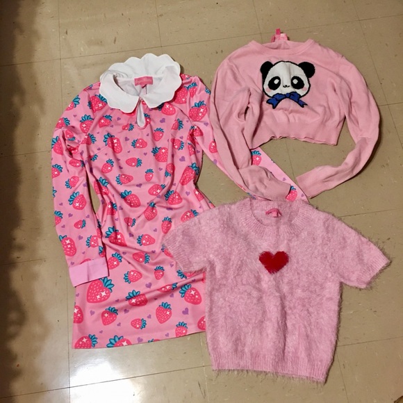 Dolls Kill Dresses & Skirts - Sugar Thrillz Pink Bundle of clothes